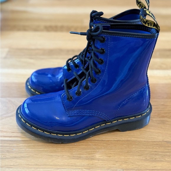 Dr Martens Boots Women's Size Blue Patent Leather 1460W - Picture 12 of 15